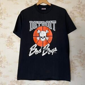 80s Detroit Bad Boys Detroit Pistons Skull T-Shirt Dennis Rodman Size L